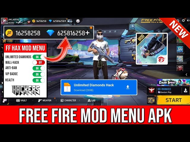 garena free fire mod apk unlimited money and diamond